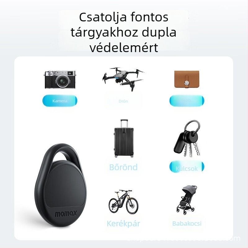 AirTag Veszteség Elleni Kiegészítő Br11 iOS-hoz — Momax, Akkumulátor kapacitás: 1, Vezeték nélküli tartomány: 1, További funkció: 1