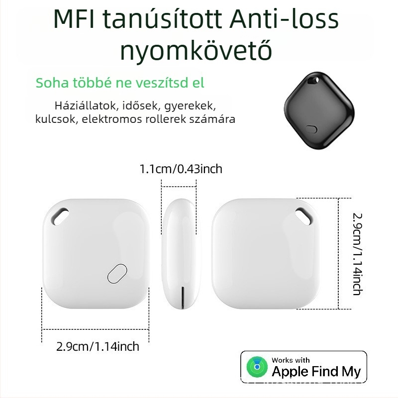 F02 Bluetooth Anti-Lost Tracker kulcsokhoz, pénztárcához és kisállatokhoz • Globális helymeghatározás • ABS anyag • 7,4 g • CR2032 230 mAh