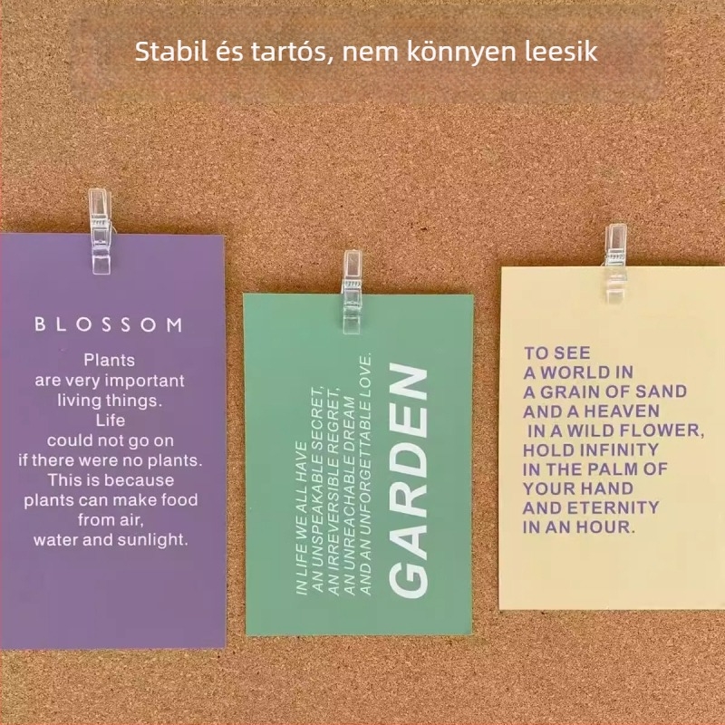 Átlátszó tű- és klipek filctáblához, falbarát dekoratív klip, kis faliklip — Márka: Friendly; Anyag: Other; Termék típus: Other; Gyártó: Other