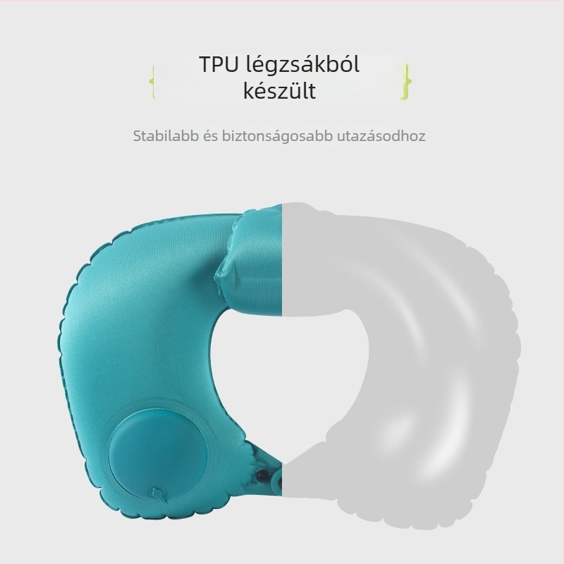 Utazási felfújható U-alakú párna, töltet: levegő, Milk Silk anyag, felnőtteknek, üzleti stílus