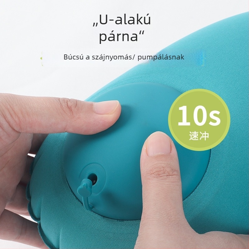 Utazási felfújható U-alakú párna, töltet: levegő, Milk Silk anyag, felnőtteknek, üzleti stílus