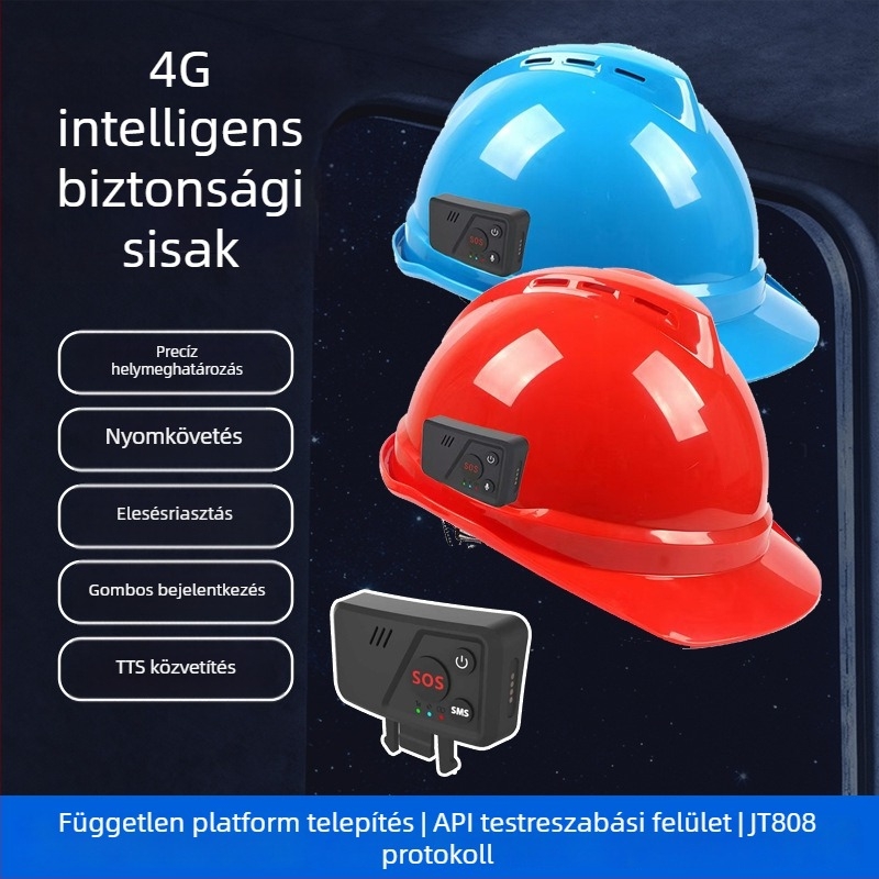 4G külső sisakhelymeghatározó GPS-szel, hangalapú bejelentkezéssel és építési helyszíni monitorozással