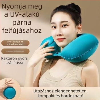 Jingcheng Felfújható utazási nyakpárna, U-alakú, TPU légzsák anyag, gázzal töltött, könnyű, 0,5 kg alatt