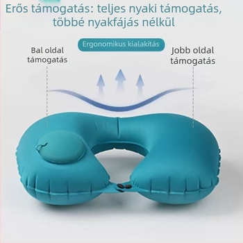 Jingcheng Felfújható utazási nyakpárna, U-alakú, TPU légzsák anyag, gázzal töltött, könnyű, 0,5 kg alatt