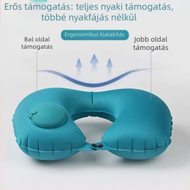 Jingcheng Felfújható utazási nyakpárna, U-alakú, TPU légzsák anyag, gázzal töltött, könnyű, 0,5 kg alatt