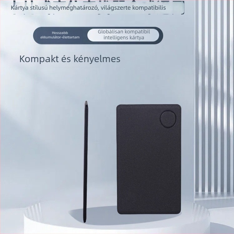 Anti-lopás nyomkövető pénztárcákhoz/táskákhoz Bluetooth 5.0, ABS ház, CR2032 elem, 16 g tömeg, helymegosztás és nyomon követés