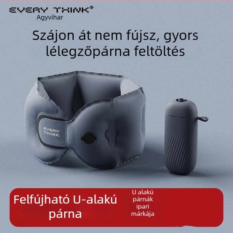 EVERYTHINK U-alakú utazópárna memóriahab töltettel, anyag Spandex-pamut, könnyű, súly alatt 0,5 kg