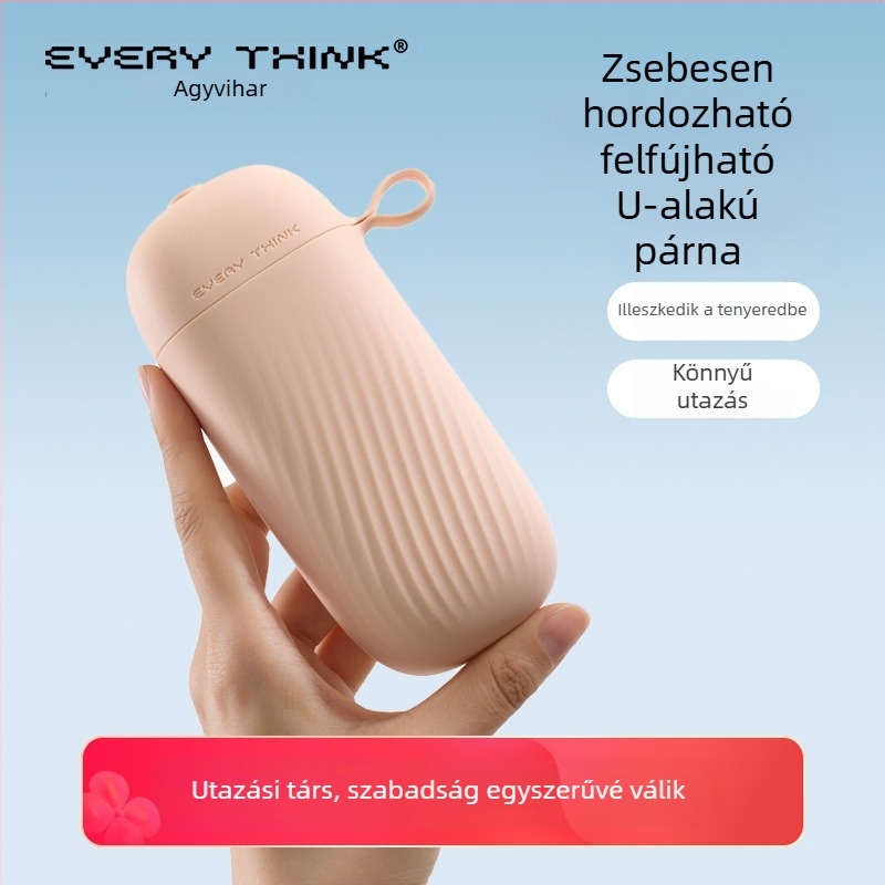 EVERYTHINK U-alakú utazópárna memóriahab töltettel, anyag Spandex-pamut, könnyű, súly alatt 0,5 kg