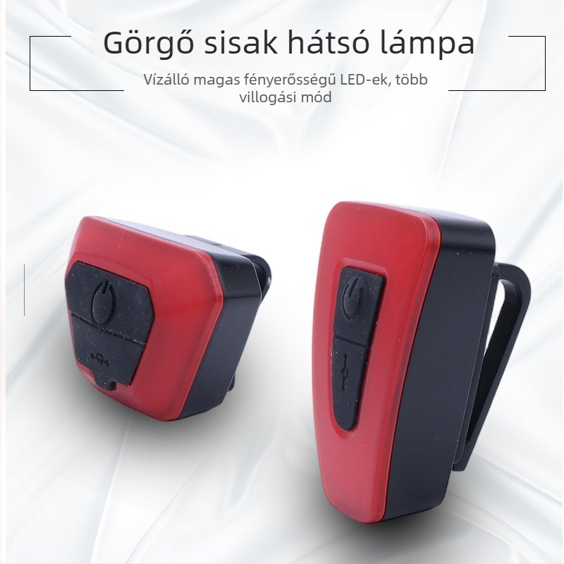 Kerékpár hátsó lámpa Bikestar BG-1071, USB-C töltés, szíjjal rögzítés, 300 mAh akkumulátor