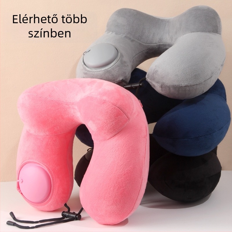 Utazási felfújható U-alakú nyakpárna, kristályos velúr bevonattal, testsúly max. 0.5 kg, felnőtteknek