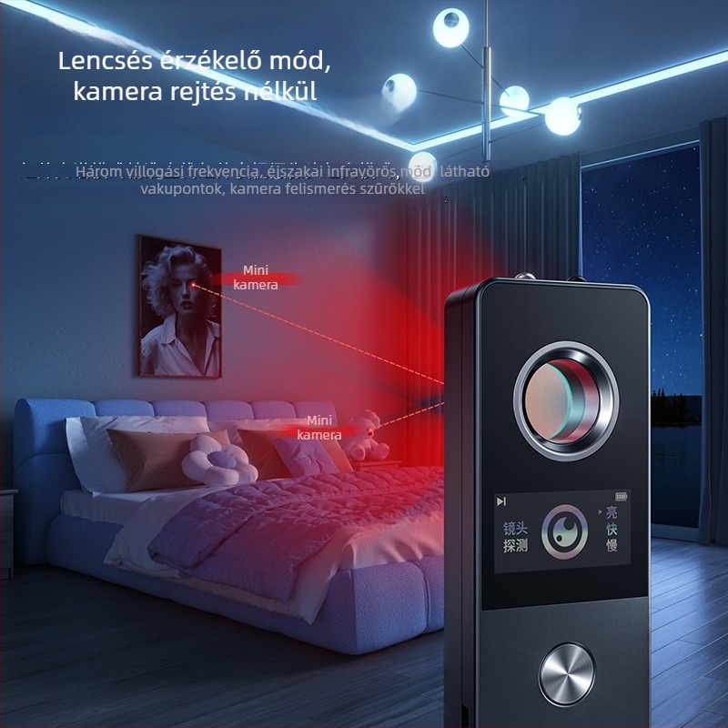 S88 Vezeték nélküli infravörös detektor kijelzővel – szállodai kémkameradetektor, frekvenciasáv 50MHz-8GHz, érzékelési tartomány 10 cm-10 m, működési feszültség 5V, riasztás hang/rezgés