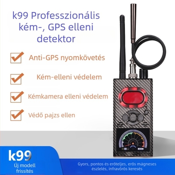 K99 Vezeték nélküli detektor autókhoz vibrációs riasztással, frekvenciasáv 1-8000 Hz, működési tartomány 0.1-10