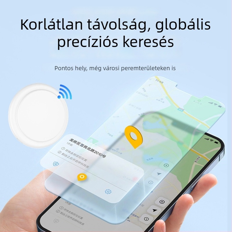 GPS nyomkövető D2 – globális lokátor Bluetooth nyomkövetéssel és riasztással, medálként viselhető, 210 mAh akkumulátor, iOS-kompatibilis