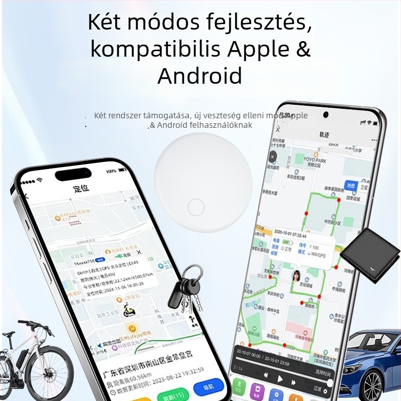 GPS nyomkövető D2 – globális lokátor Bluetooth nyomkövetéssel és riasztással, medálként viselhető, 210 mAh akkumulátor, iOS-kompatibilis