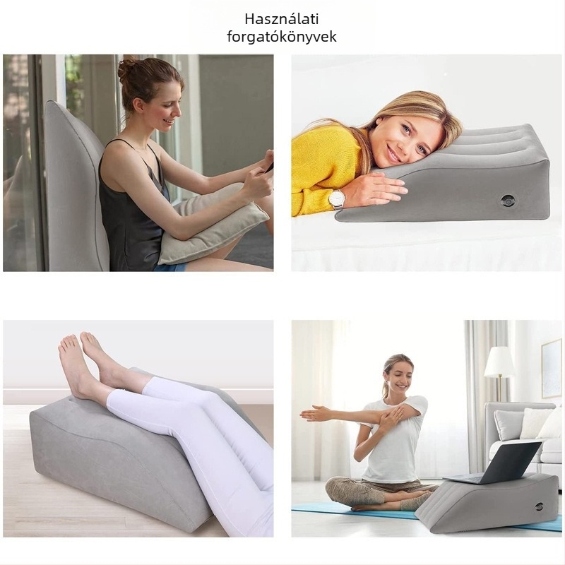 Xhy Xxz hordozható felfújható párna PVC flockos bevonattal, klin alakú lábtámasz, modell Xxz, 0,53 kg