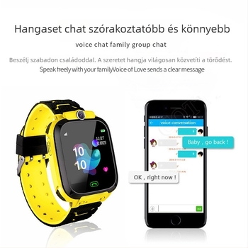Gyerekeknek készült okosóra kamerával, iOS-kompatibilis, USB töltés, TFT téglalap alakú kijelző, akkumulátor-üzemidő kevesebb mint 7 nap