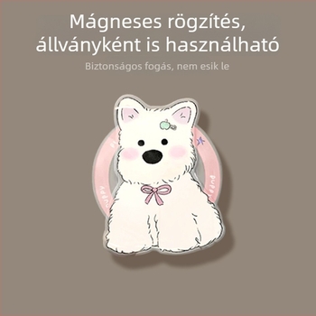 Mágneses telefon-tartó ragasztott hátlappal, rajzfilmfigura dizájn, teleszkópos állvány és gyűrűs fogantyú