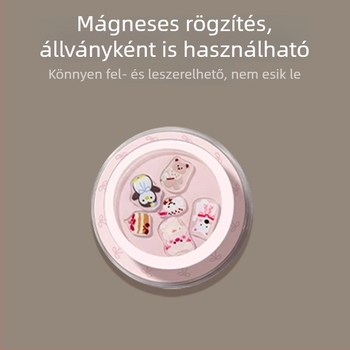 Mágneses telefon-tartó ragasztott hátlappal, rajzfilmfigura dizájn, teleszkópos állvány és gyűrűs fogantyú