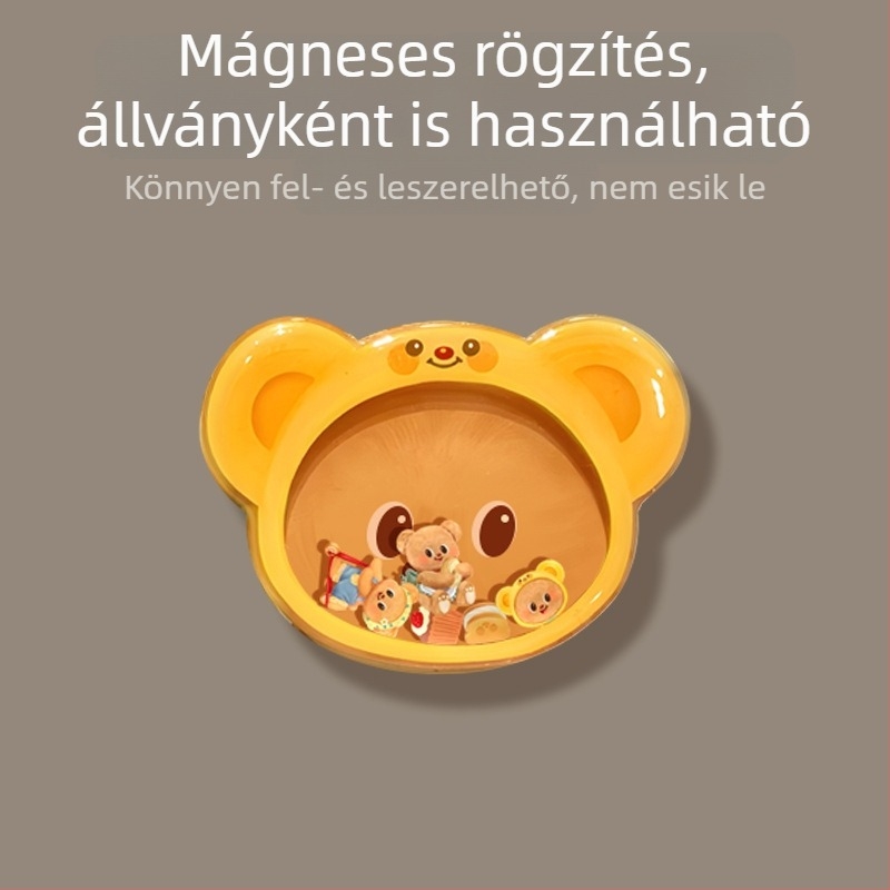 Mágneses telefon-tartó ragasztott hátlappal, rajzfilmfigura dizájn, teleszkópos állvány és gyűrűs fogantyú