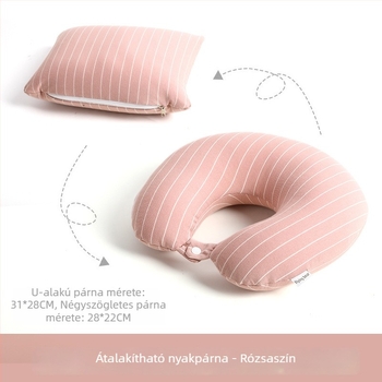 U alakú utazó párna habszemcsés töltettel, kettős használat autófejtámasz és kempingpárna, minimalist dizájn, felnőtteknek