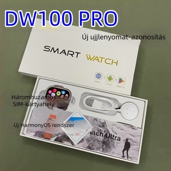 DW100pro okosóra SIM-kártya rekesz, ujjlenyomat feloldás, Android OS, AMOLED kijelző