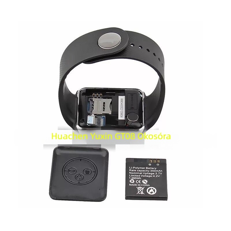 GT08 okosóra Bluetooth telefonkapcsolattal, kamera, 350 mAh akkumulátor, TFT kijelző, Android-kompatibilis