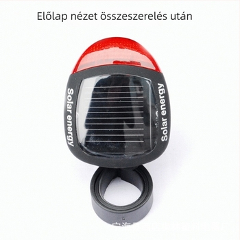 Napelemes kerékpár hátsó lámpa, 2 LED, 3 villogó mód, akkumulátor nélkül