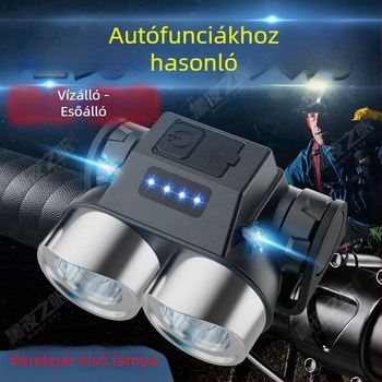 Elülső kerékpárlámpa éjszakai bringázáshoz – USB-töltéses, nagy fényerejű LED, kültéri használatra, univerzális MTB-hoz