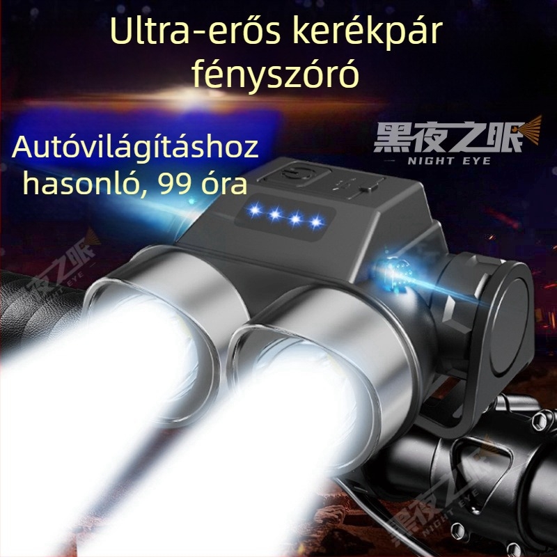 Elülső kerékpárlámpa éjszakai bringázáshoz – USB-töltéses, nagy fényerejű LED, kültéri használatra, univerzális MTB-hoz