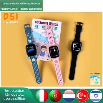 Gyerekeknek szánt okosóra videohívással, 4G SIM-kártya, LBS + Wi‑Fi helymeghatározás, AMOLED érintőképernyő, akkumulátor 7–14 nap