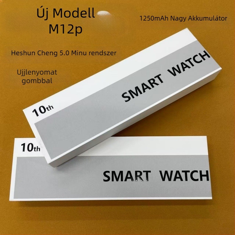 M12P okosóra kártya behelyezés támogatással és Shuncheng 5.0 Minu rendszerrel, 1250mAh akkumulátor, AMOLED kijelző