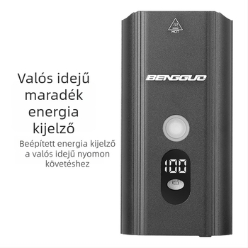 Kerékpár első lámpa USB-töltésre, alumíniumötvözet test, nagy fényerő, digitális teljesítmény-kijelző