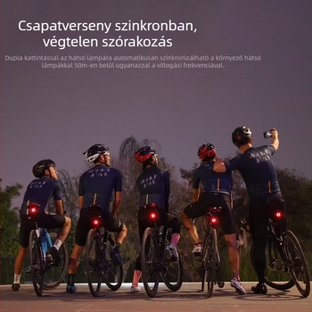 XOSS XR01 XRPRO kerékpár hátsó lámpa út- és hegyi kerékpárokhoz, újratölthető, féklámpa funkcióval, okos éjszakai világítás