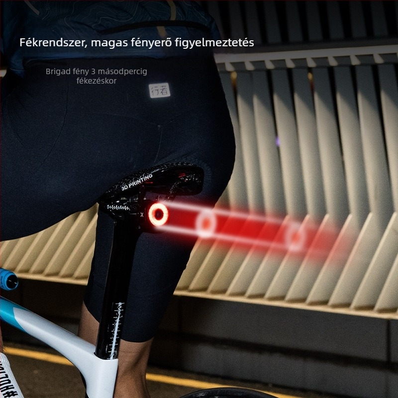 XOSS XR01 XRPRO kerékpár hátsó lámpa út- és hegyi kerékpárokhoz, újratölthető, féklámpa funkcióval, okos éjszakai világítás