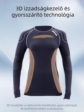 Női gyorsan száradó szett, nylon-elasztán anyag, meleg, antibakteriális és szagkezelés funkcióval, tél, tavasz és ősz időszakokra