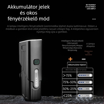 Kerékpár első lámpa USB-C töltéssel, gyorskioldó rögzítés, éjszakai tekeréshez, városi ingázáshoz, szabadidős kerékpározáshoz
