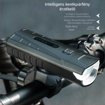 Kerékpár első lámpa USB-C töltéssel, gyorskioldó rögzítés, éjszakai tekeréshez, városi ingázáshoz, szabadidős kerékpározáshoz