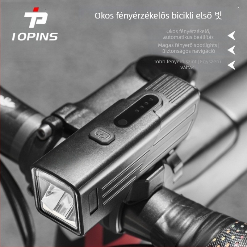 Kerékpár első lámpa USB-C töltéssel, gyorskioldó rögzítés, éjszakai tekeréshez, városi ingázáshoz, szabadidős kerékpározáshoz