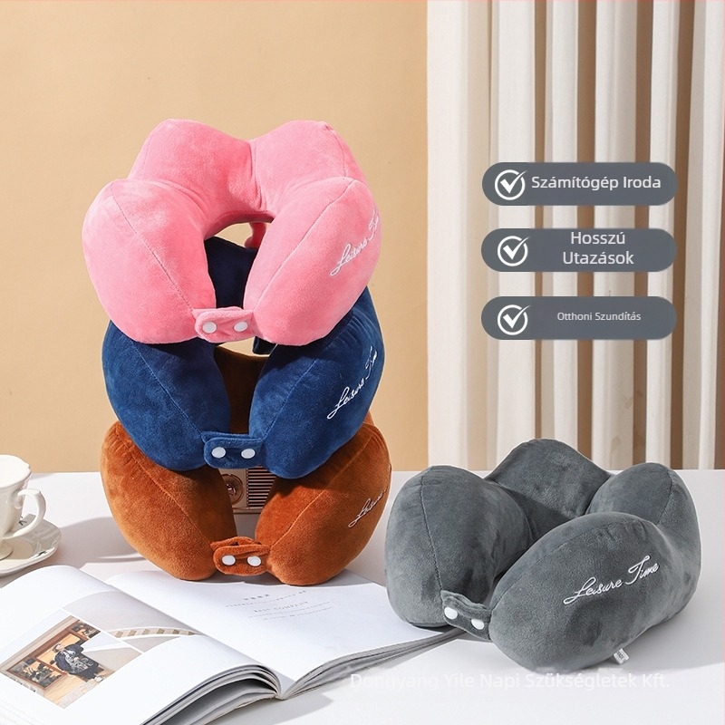 Neck Love U-alakú nyakpárna utazásokhoz – kényelem az autóban, púp alakú dizájn, Crystal Velvet anyag, poliészter rost töltet