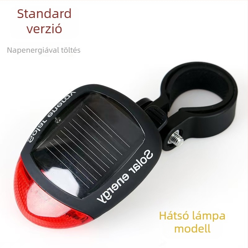 Napelemes kerékpár hátsó lámpa, háromszínű figyelmeztető fény, villogó, nagy fényerő USB-s kerékpár lámpa éjszakai biciklizéshez