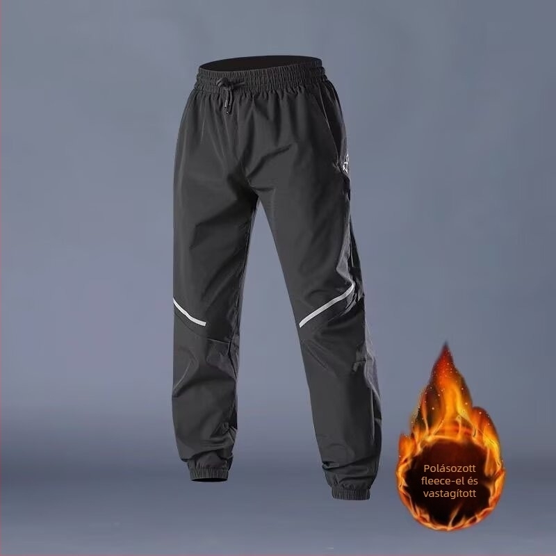 Férfiaknak lazító sportnadrág fleece-béléssel, középső derék, gyorsan száradó poliészter