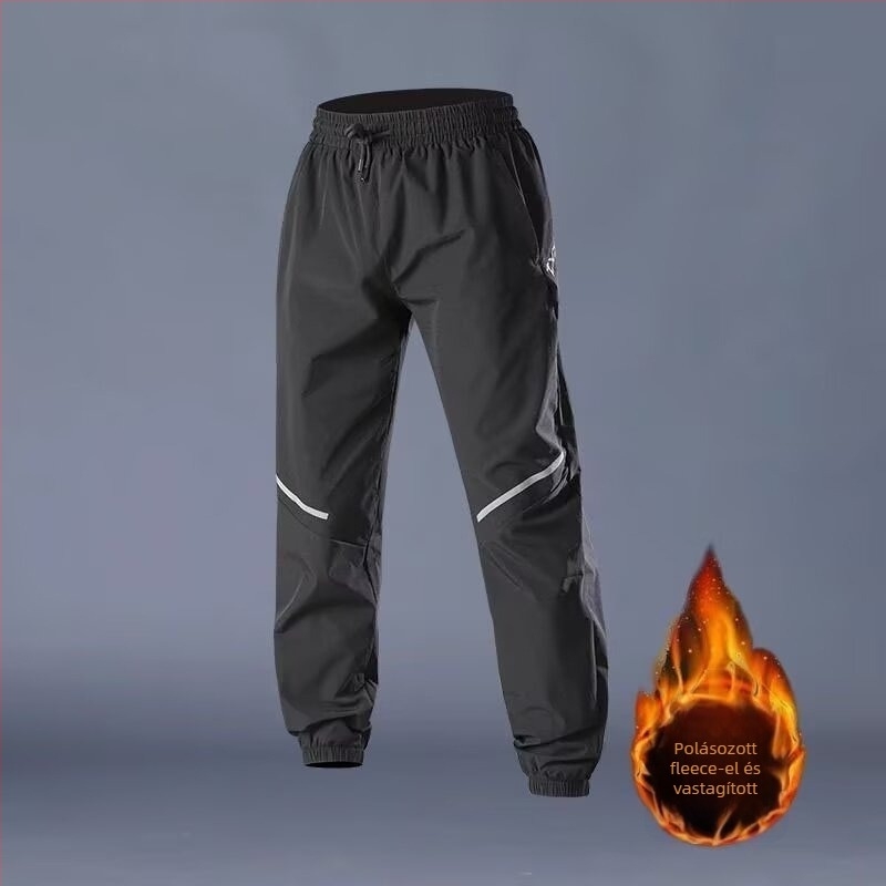 Férfiaknak lazító sportnadrág fleece-béléssel, középső derék, gyorsan száradó poliészter