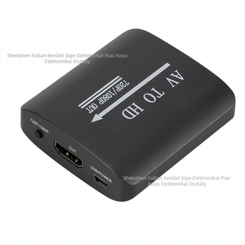 AV to HDMI átalakító, RCA bemenet, HDMI kimenet, 1080p videó
