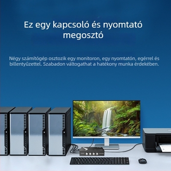 MT-1A4B-CF USB nyomtató-megosztó kapcsoló, 4 port, Windows 7 kompatibilis