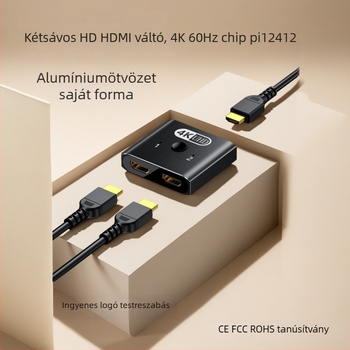 GT-WAN GT-008 HDMI kapcsoló, 2 bemenet, 1 kimenet, 4K/8K felbontás