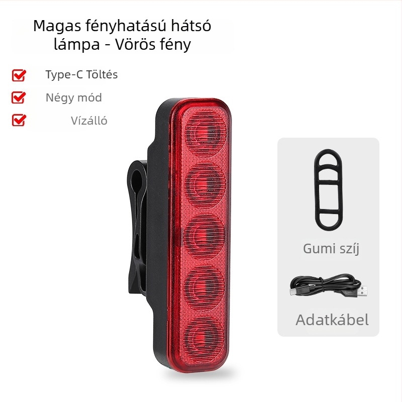 MTB kerékpár hátsó LED lámpa több üzemmóddal, újratölthető — Jiuyue/yuuisd