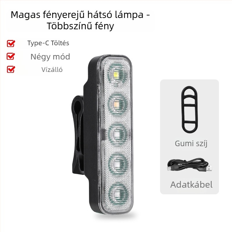 MTB kerékpár hátsó LED lámpa több üzemmóddal, újratölthető — Jiuyue/yuuisd