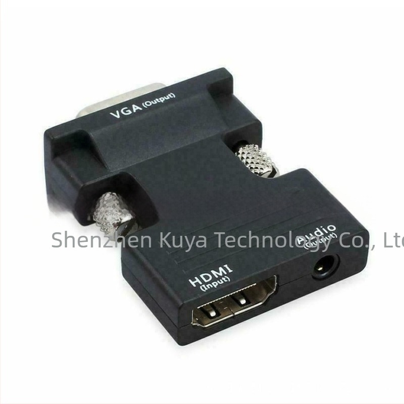HDMI női bemenetből VGA férfi adapter hangkimenettel, 480p felbontás, 0,1 m kábelhossz, modell KYC0332, Windows 2000 kompatibilis