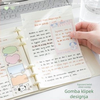 SENMU 6 lyukas notesz Dowling papírral, levehető oldalakkal, refill-kompatibilis