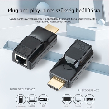 HDMI 60 m-es extender RJ45-ön keresztül – egypontos videóátvitel 1080p